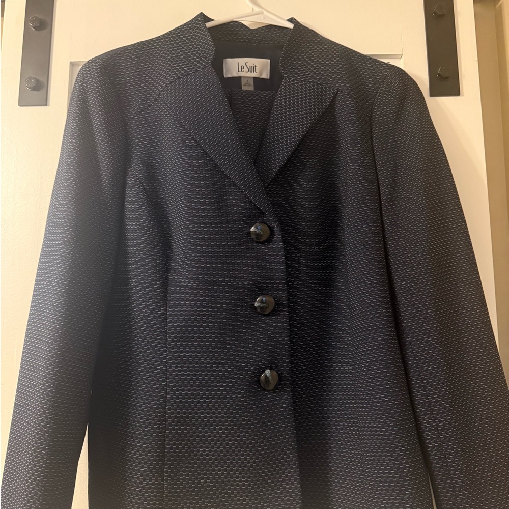 Le Suit Women's Dark Gray Textured Blazer